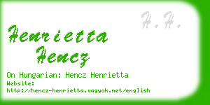 henrietta hencz business card